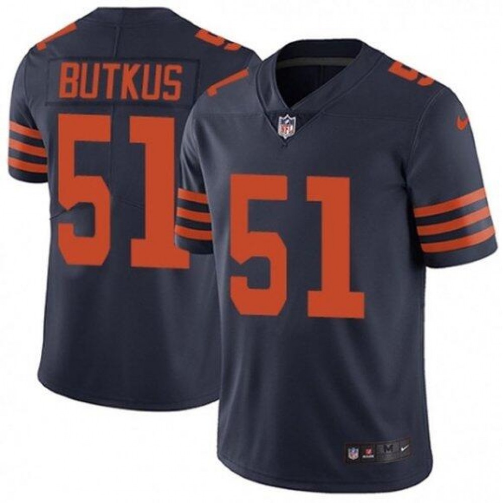 Men's Chicago Bears #51 Dick Butkus Navy Color Rush Limited Stitched Jersey