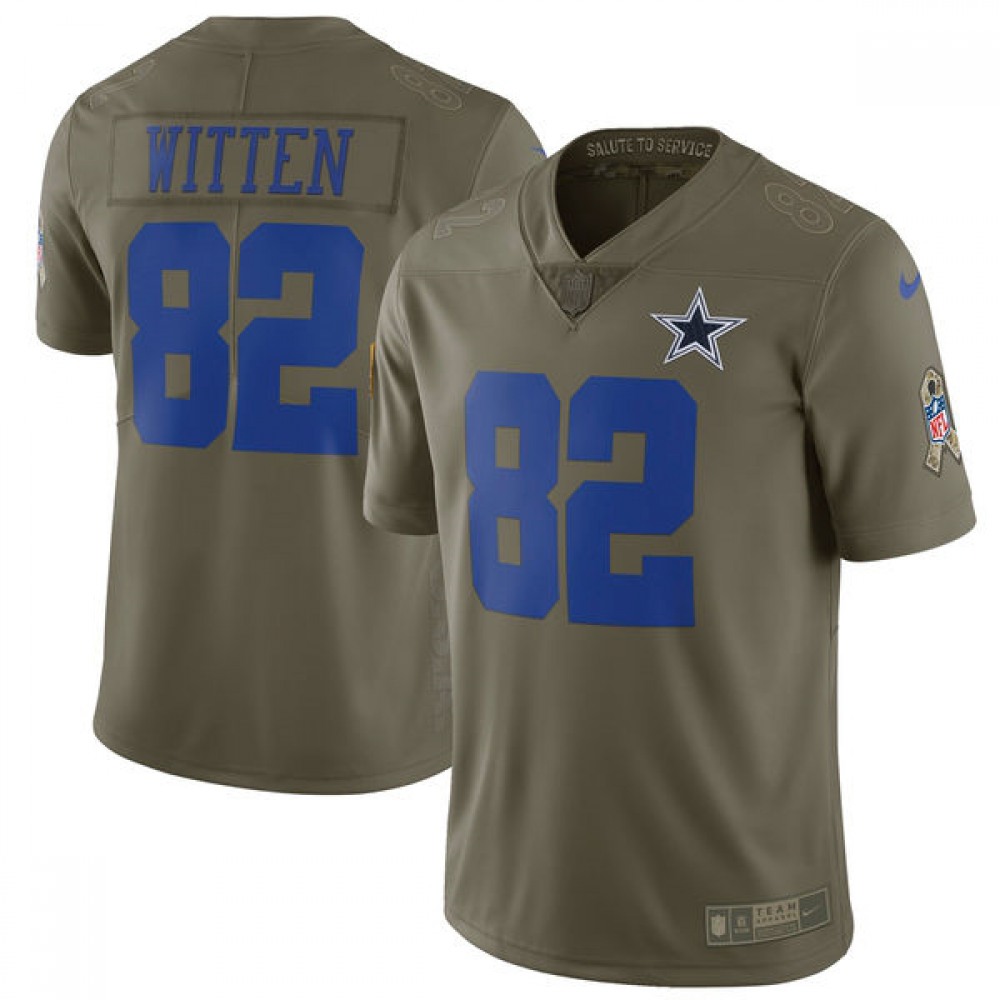 Men'sDallas Cowboys #82 Jason Witten Olive Salute to Service Limited Stitched NFL Jersey
