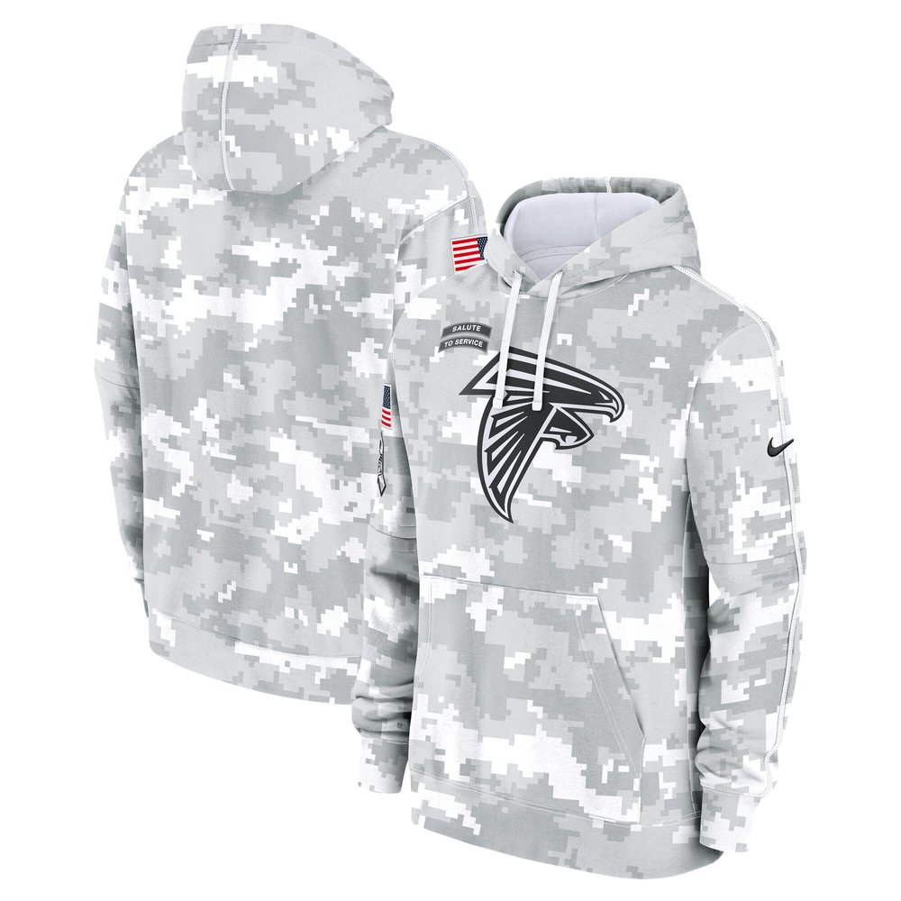 Men's Atlanta FalconsArctic Camo 2024 Salute to Service Club Fleece Pullover Hoodie