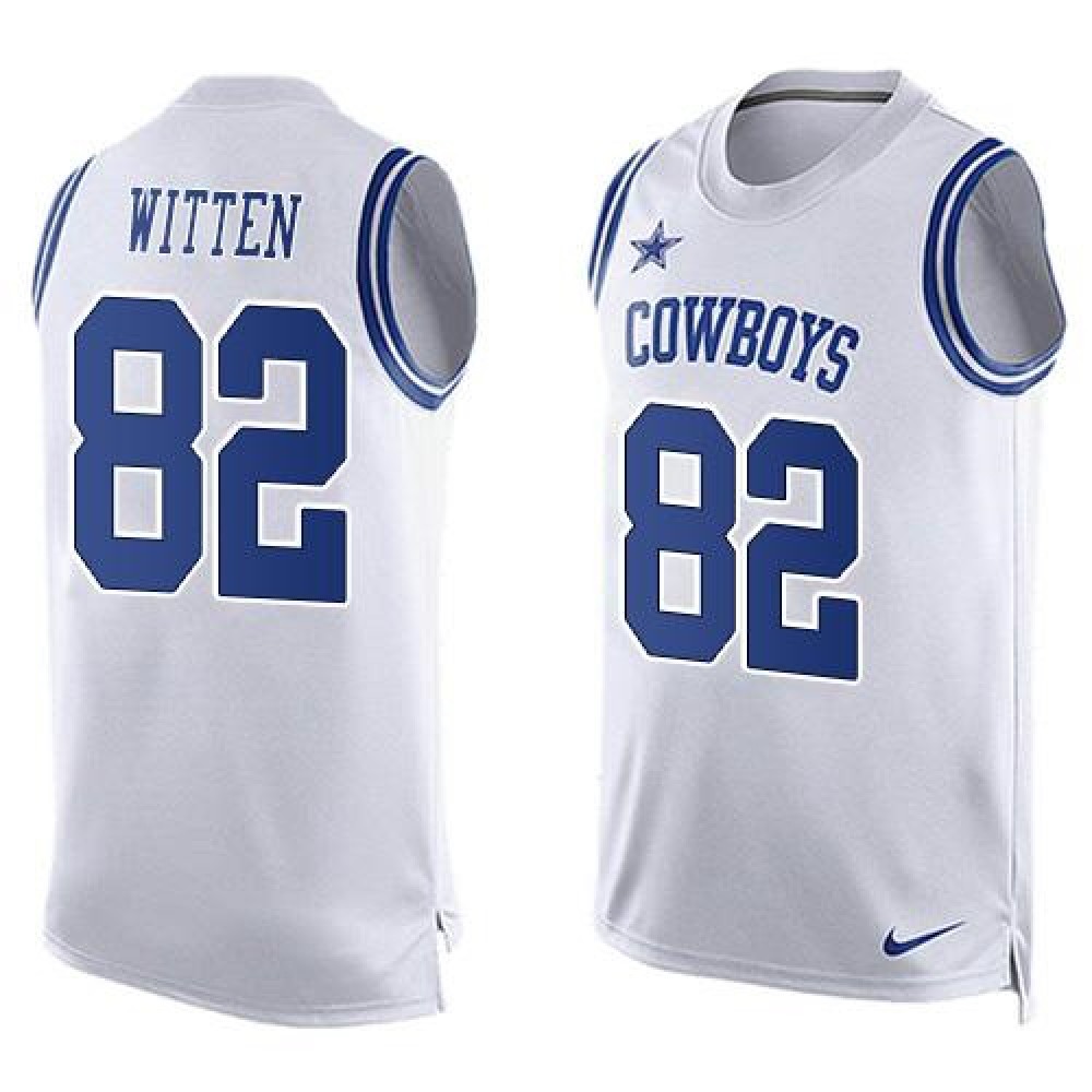 Cowboys #82 Jason Witten White Men's Stitched NFL Limited Tank Top Jersey