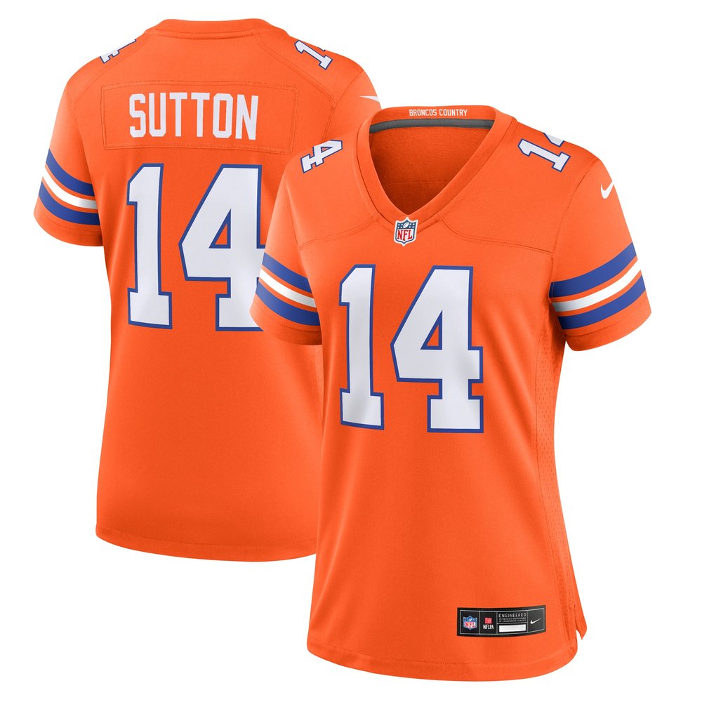 Women's Denver Broncos Courtland SuttonOrange Mile High Collection 1977 Throwback Player Game Jersey