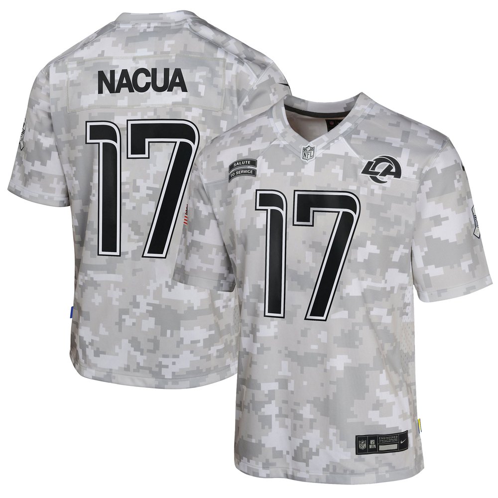 Youth Los Angeles Rams Puka NacuaArctic Camo 2024 Salute to Service Game Jersey