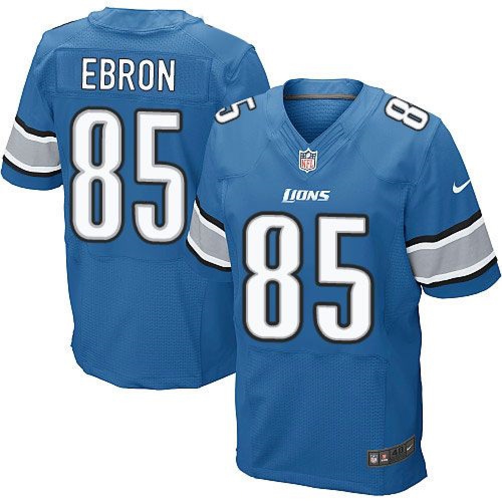 Lions #85 Eric Ebron Blue Team Color Men's Stitched NFL Elite Jersey