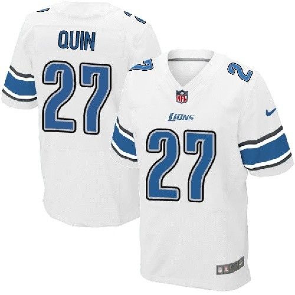 Lions #27 Glover Quin White Men's Stitched NFL Elite Jersey