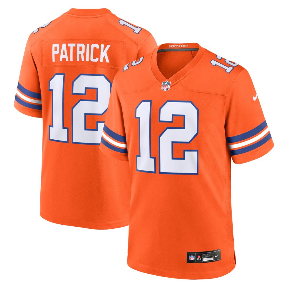 Men's Denver Broncos Tim PatrickOrange Mile High Collection 1977 Throwback Player Game Jersey