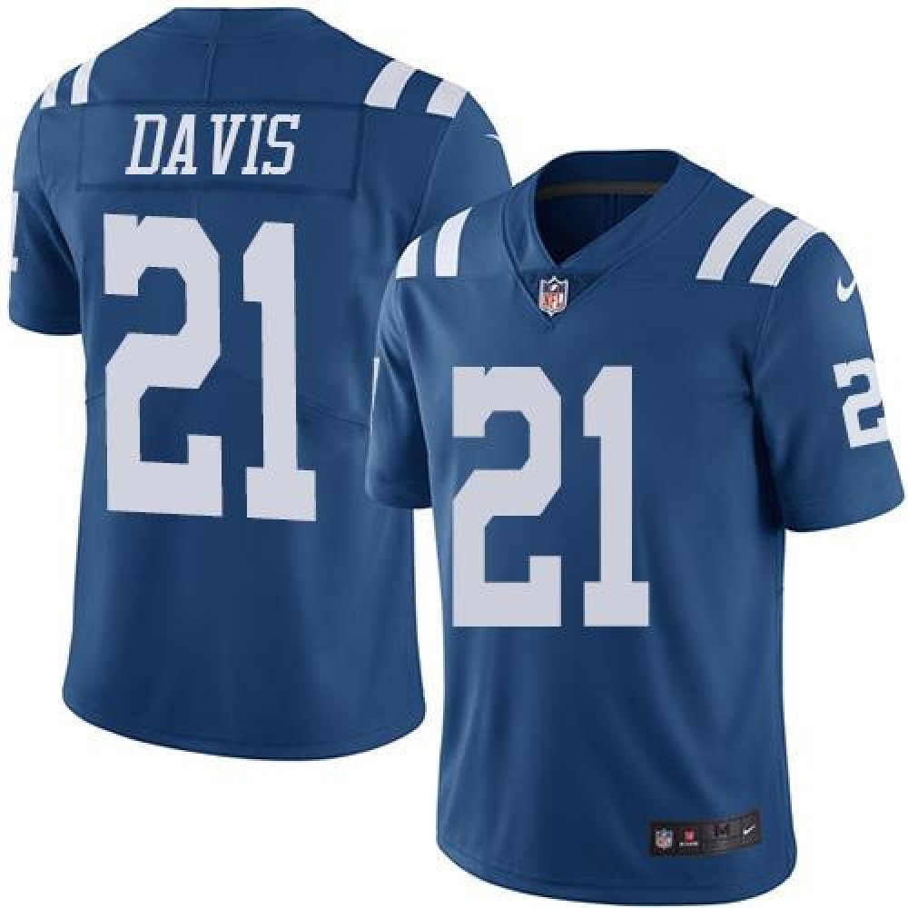 Colts #21 Vontae Davis Royal Blue Men's Stitched NFL Limited Rush Jersey
