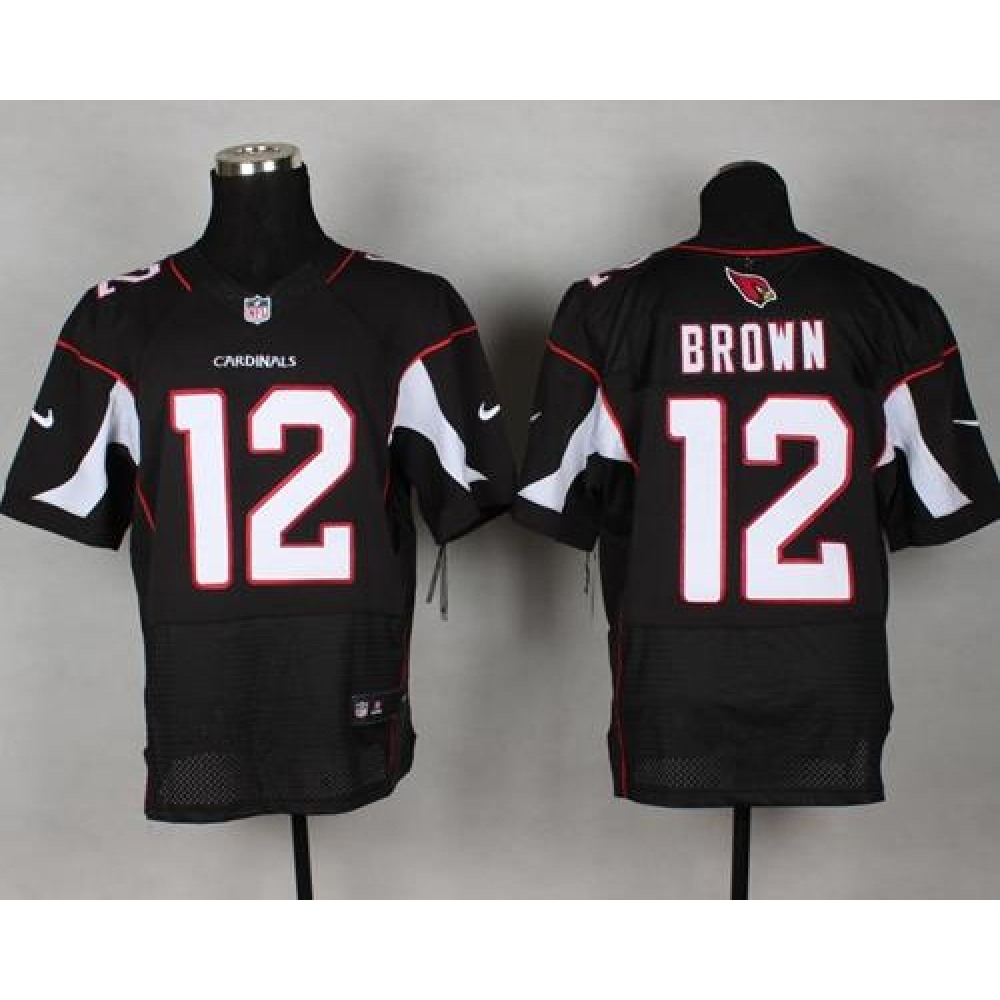 Cardinals #12 John Brown Black Alternate Men's Stitched NFL Elite Jersey