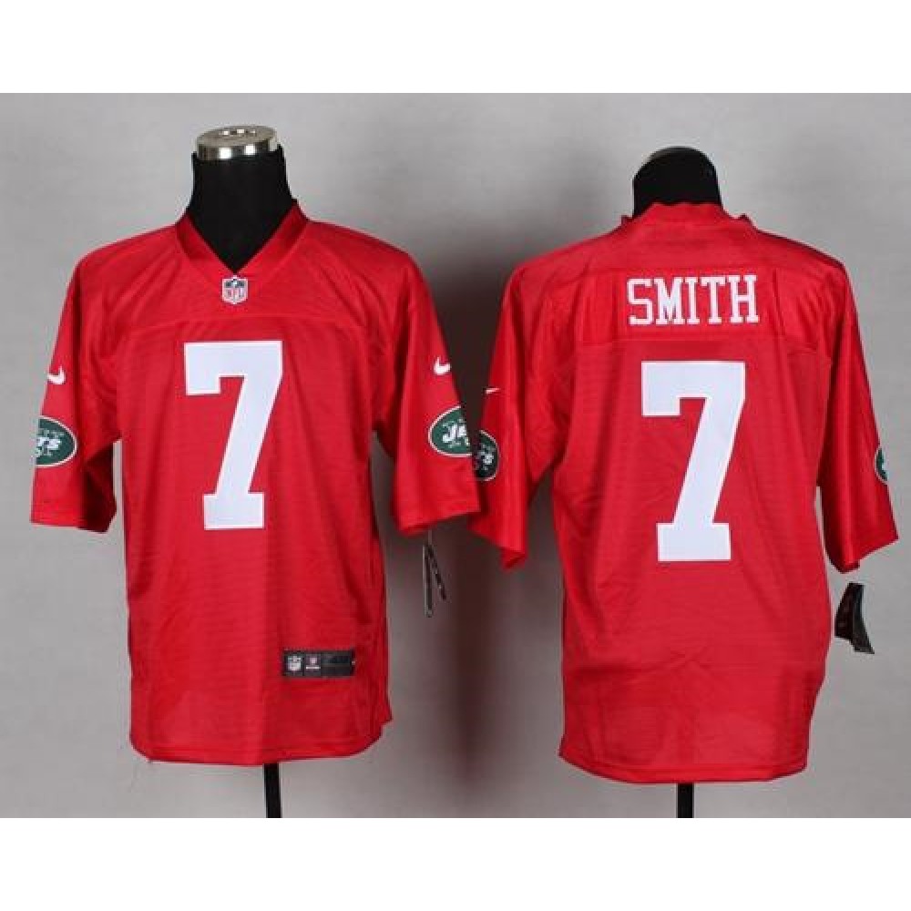 Jets #7 Geno Smith Red Men's Stitched NFL Elite QB Practice Jersey