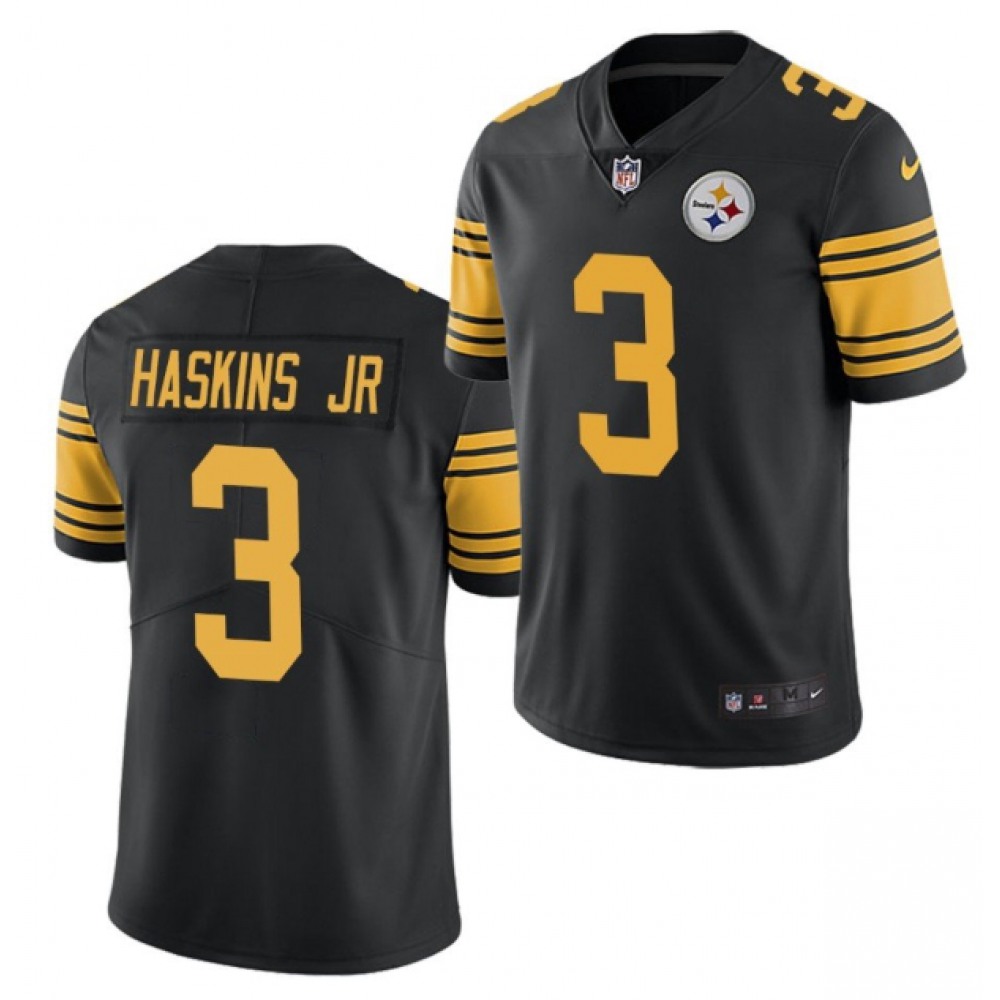 Men's Pittsburgh Steelers #3 Dwayne Haskins Jr.Black Color Rush Limited Stitched Jersey