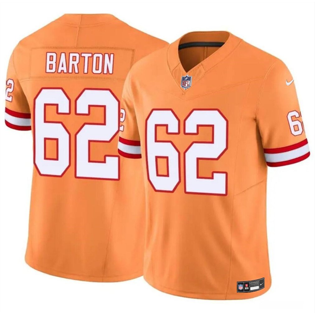 Youth Tampa Bay Buccaneers #62 Graham Barton Orange 2024 Draft F.U.S.EThrowback Vapor Untouchable Limited Stitched Jersey