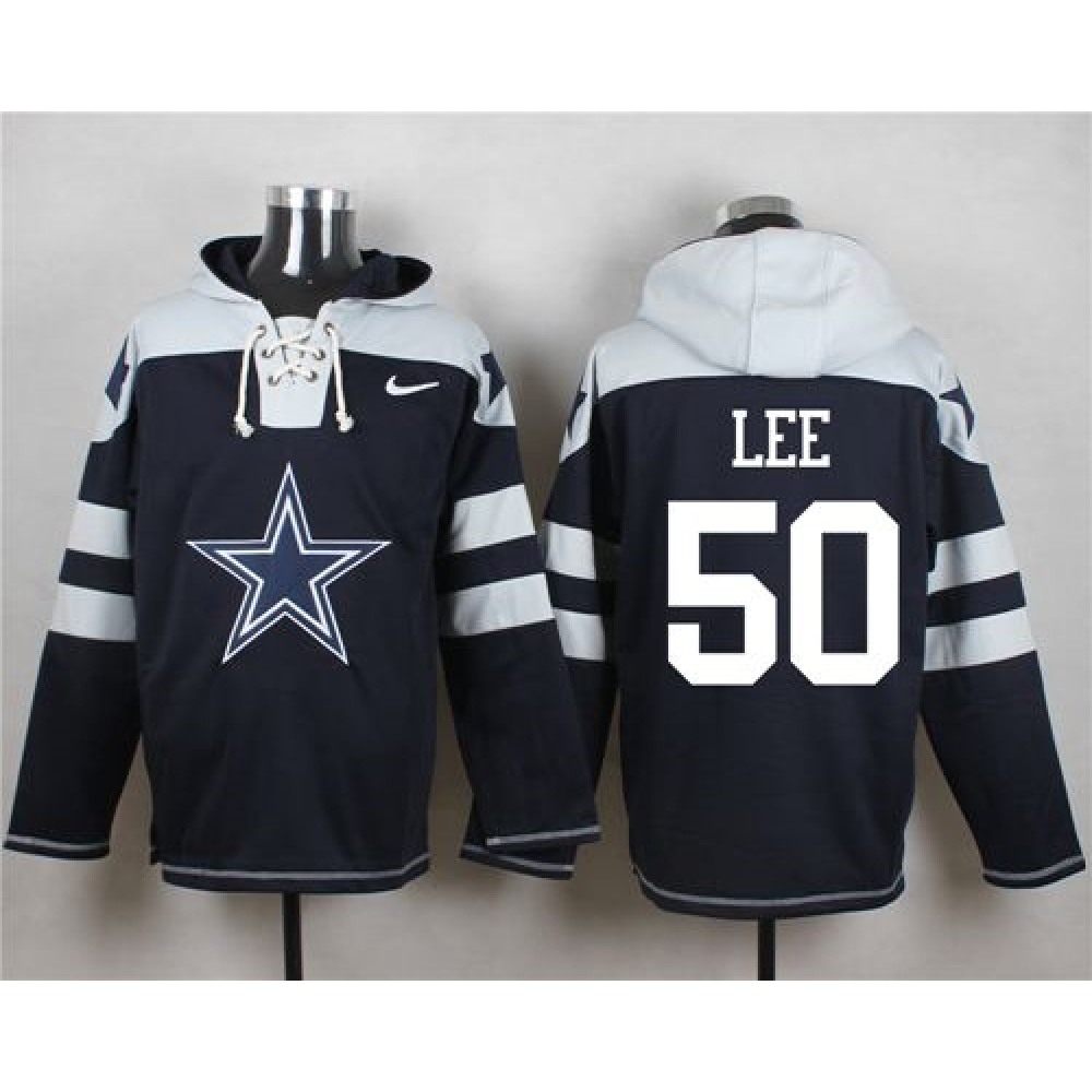 Cowboys #50 Sean Lee Navy Blue Player Pullover NFL Hoodie