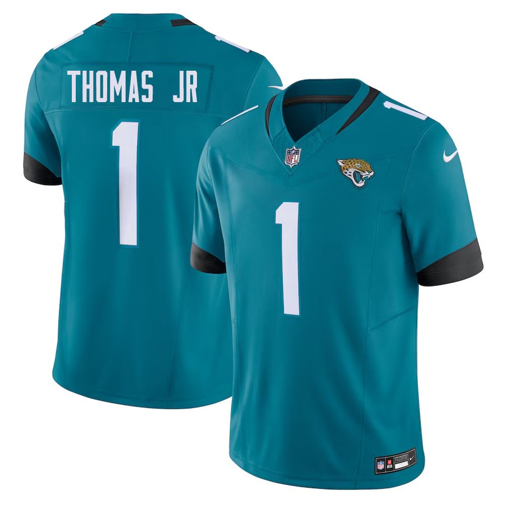 Men's Jacksonville Jaguars Brian Thomas JrTeal 2024 NFL Draft First Round Pick Player F.U.S.E. Vapor Untouchable Limited Stitched Football Jersey