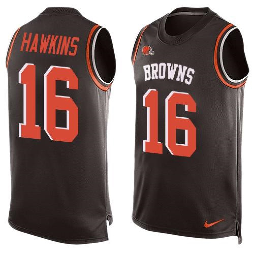 Browns #16 Andrew Hawkins Brown Team Color Men's Stitched NFL Limited Tank Top Jersey