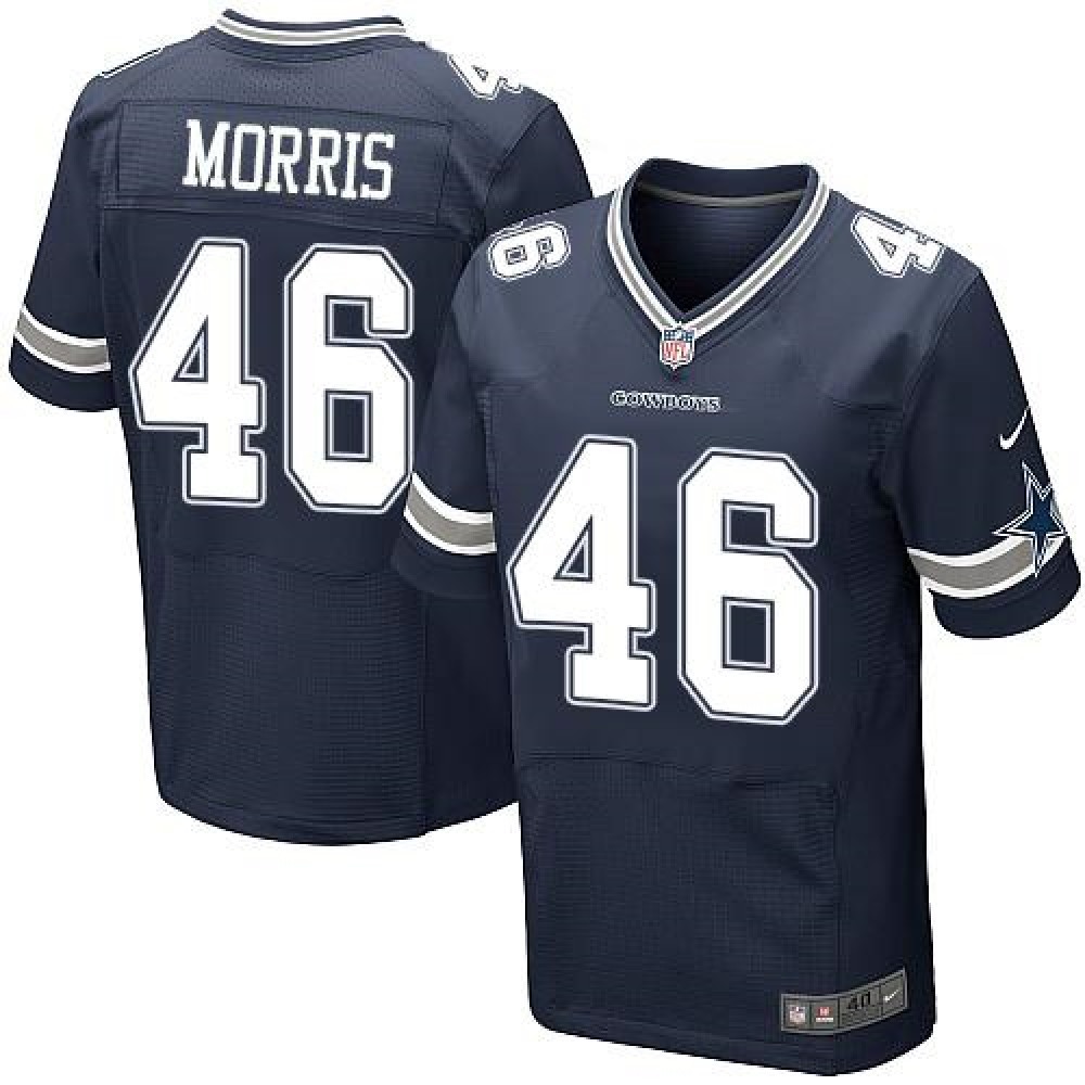 Cowboys #46 Alfred Morris Navy Blue Team Color Men's Stitched NFL Elite Jersey