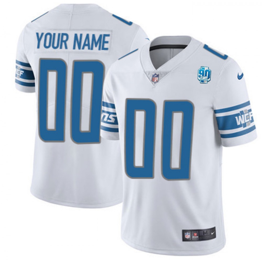 Men's Detroit Lions Active Player Custom White90th Anniversary Vapor Untouchable Limited Stitched Jersey