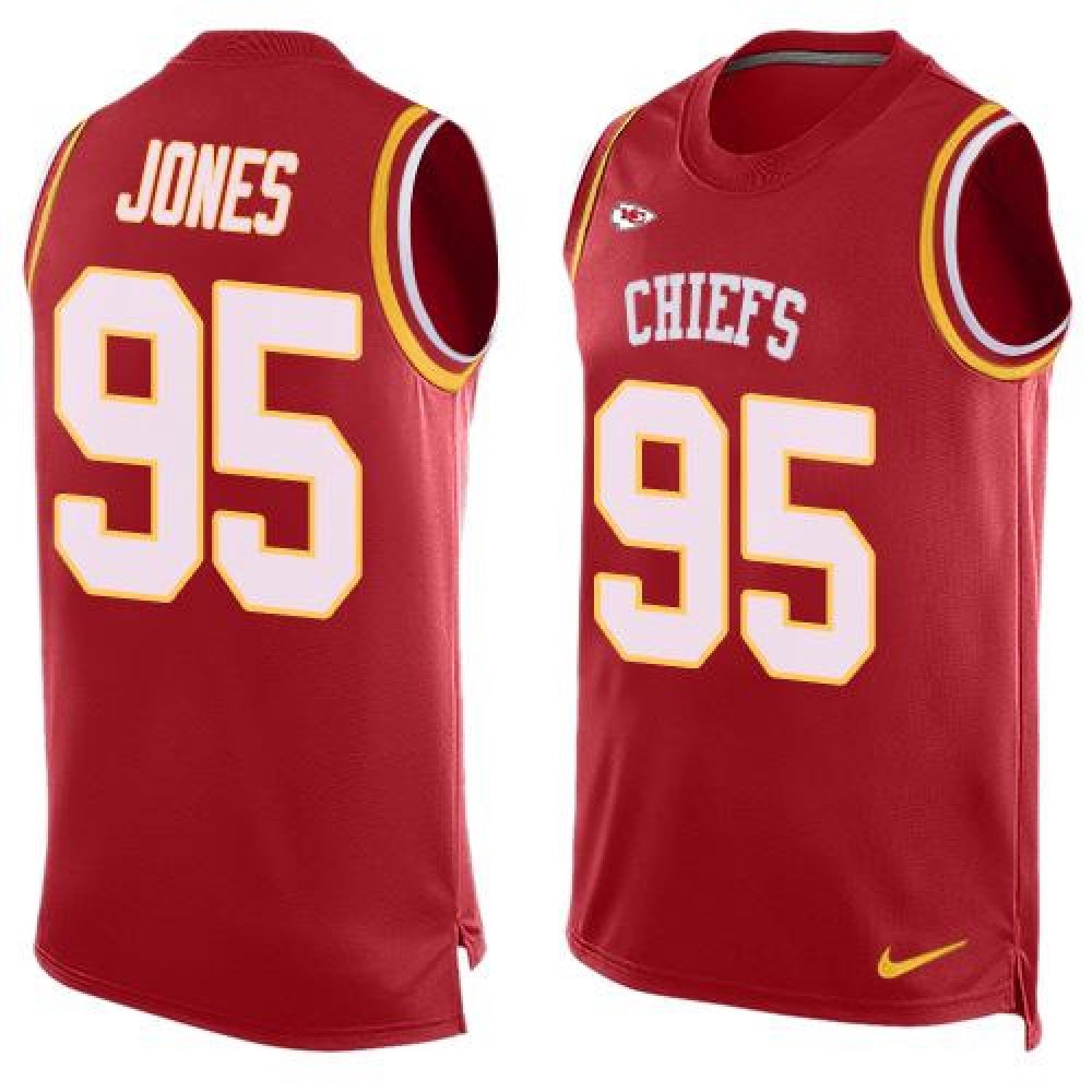 Chiefs #95 Chris Jones Red Team Color Men's Stitched NFL Limited Tank Top Jersey
