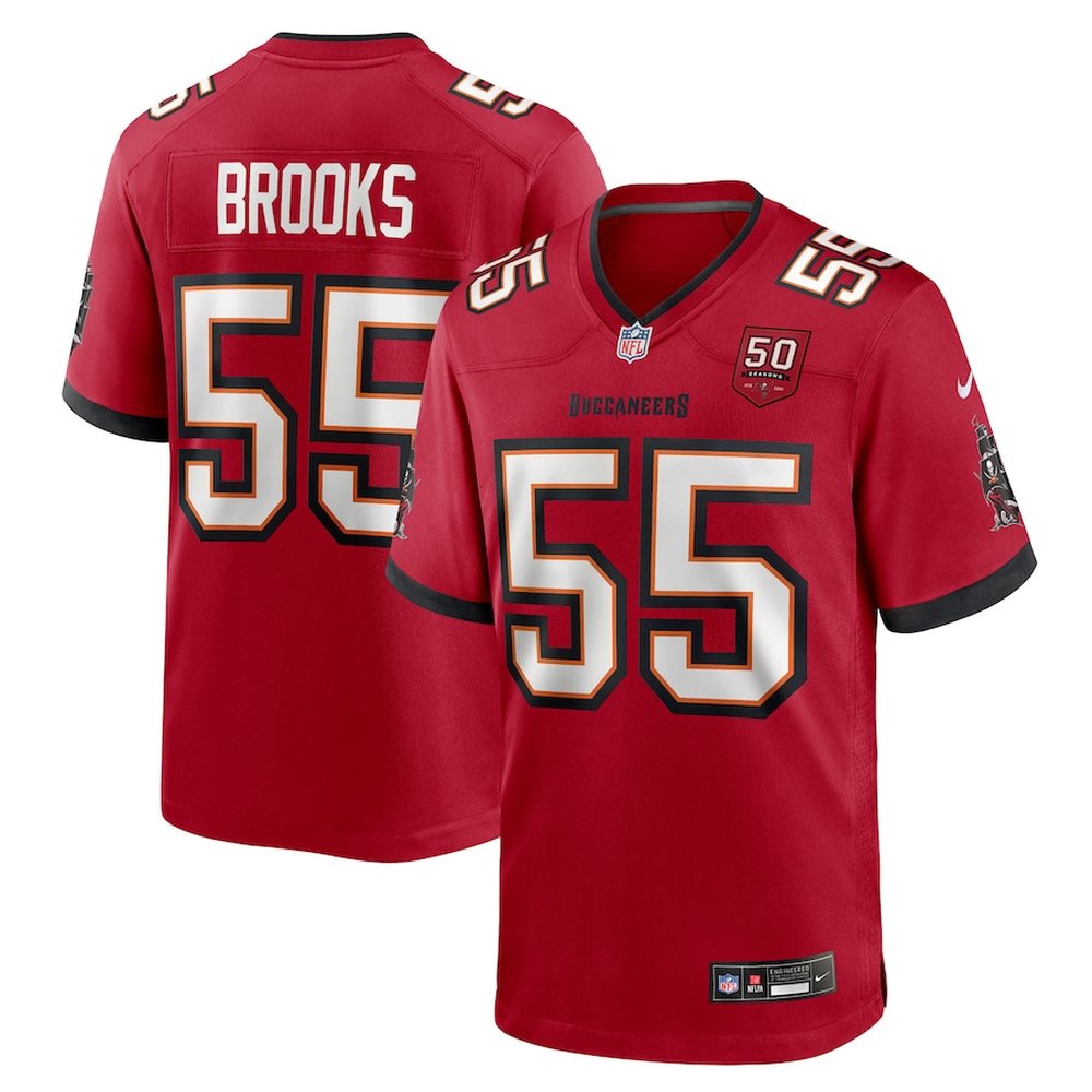 Men's Tampa Bay Buccaneers #55 Derrick Brooks Nike Red 50th Anniversary Game Jersey