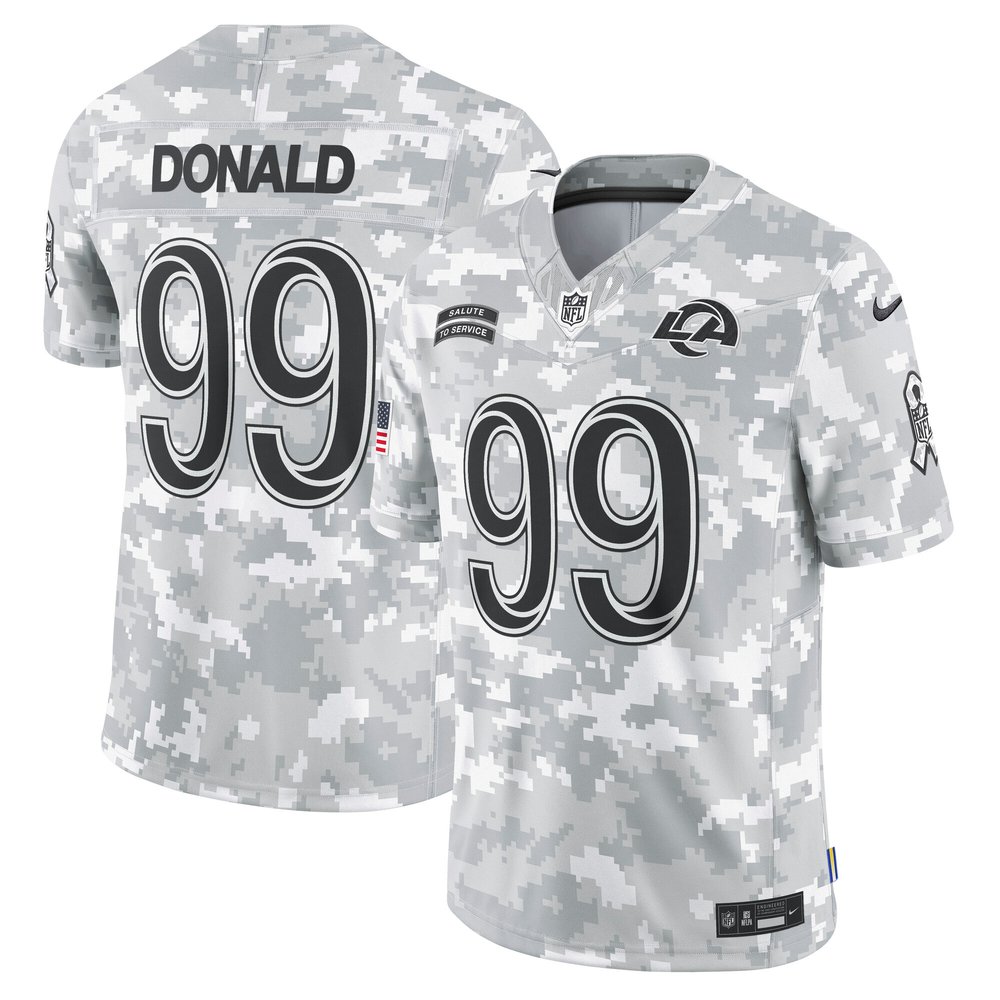 Men's Los Angeles Rams Aaron DonaldArctic Camo 2024 Salute to Service Retired Player Limited Jersey