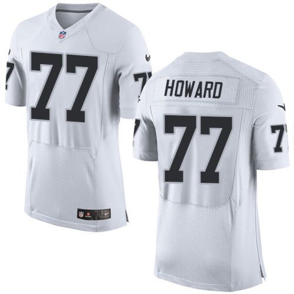 Raiders #77 Austin Howard White Men's Stitched NFL New Elite Jersey