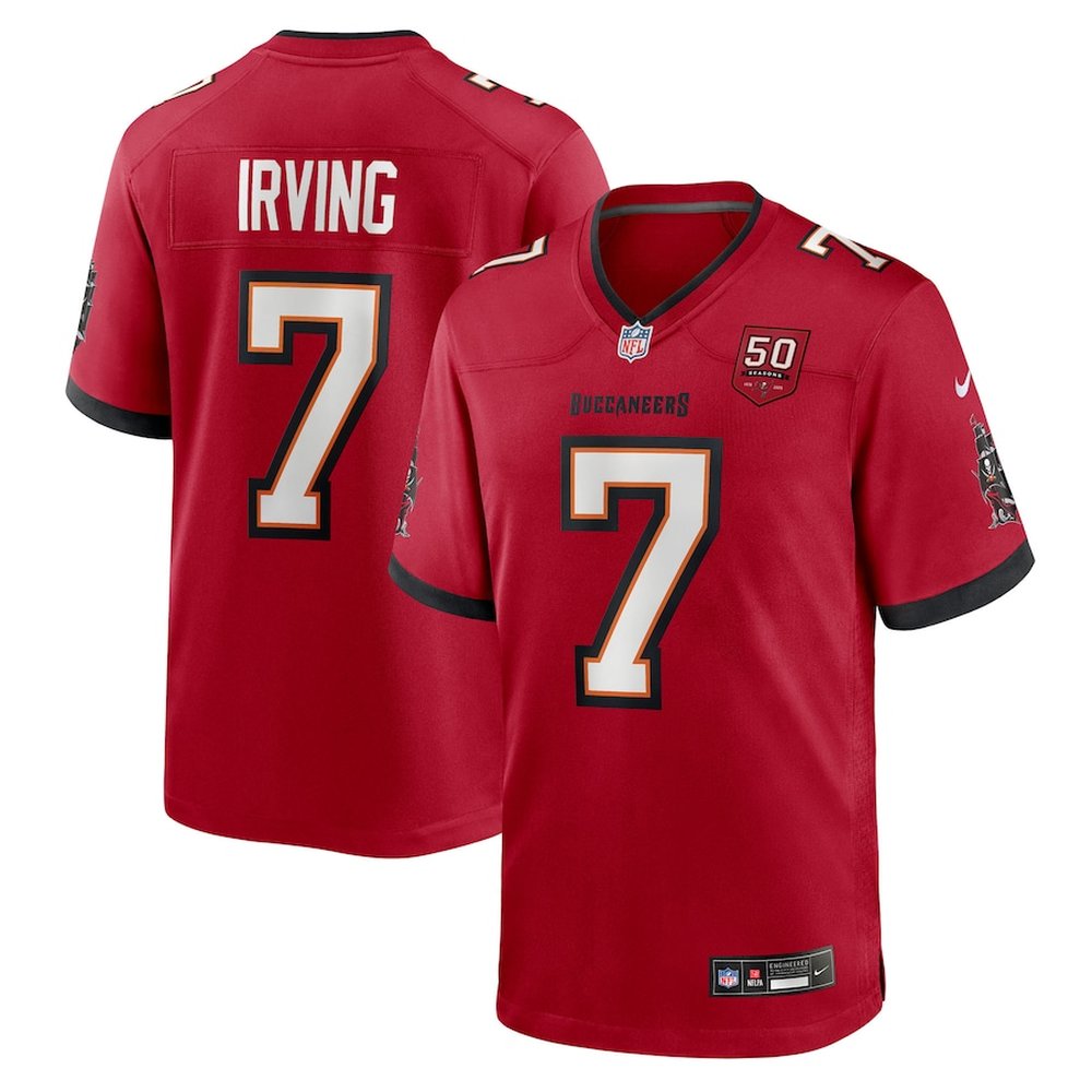 Men's Tampa Bay Buccaneers #7 Bucky Irving Nike Red 50th Anniversary Game Jersey