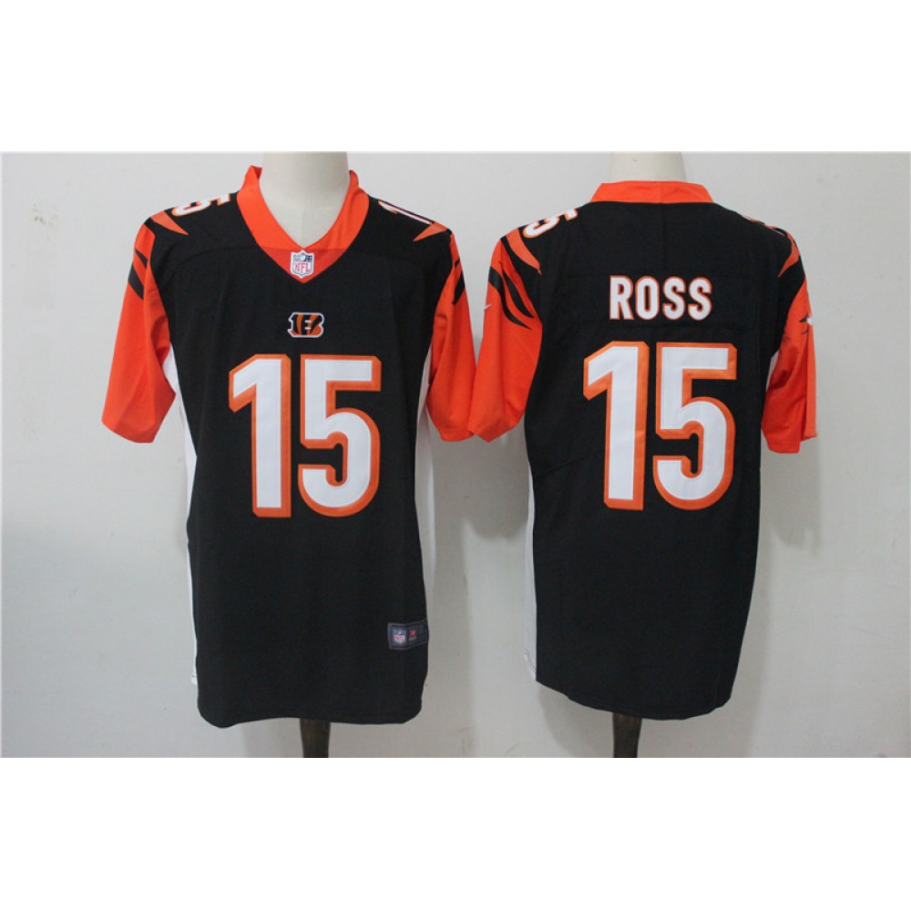 Men'sCincinnati Bengals #15 John Ross Black Team Color Stitched NFL Vapor Untouchable Limited Jersey