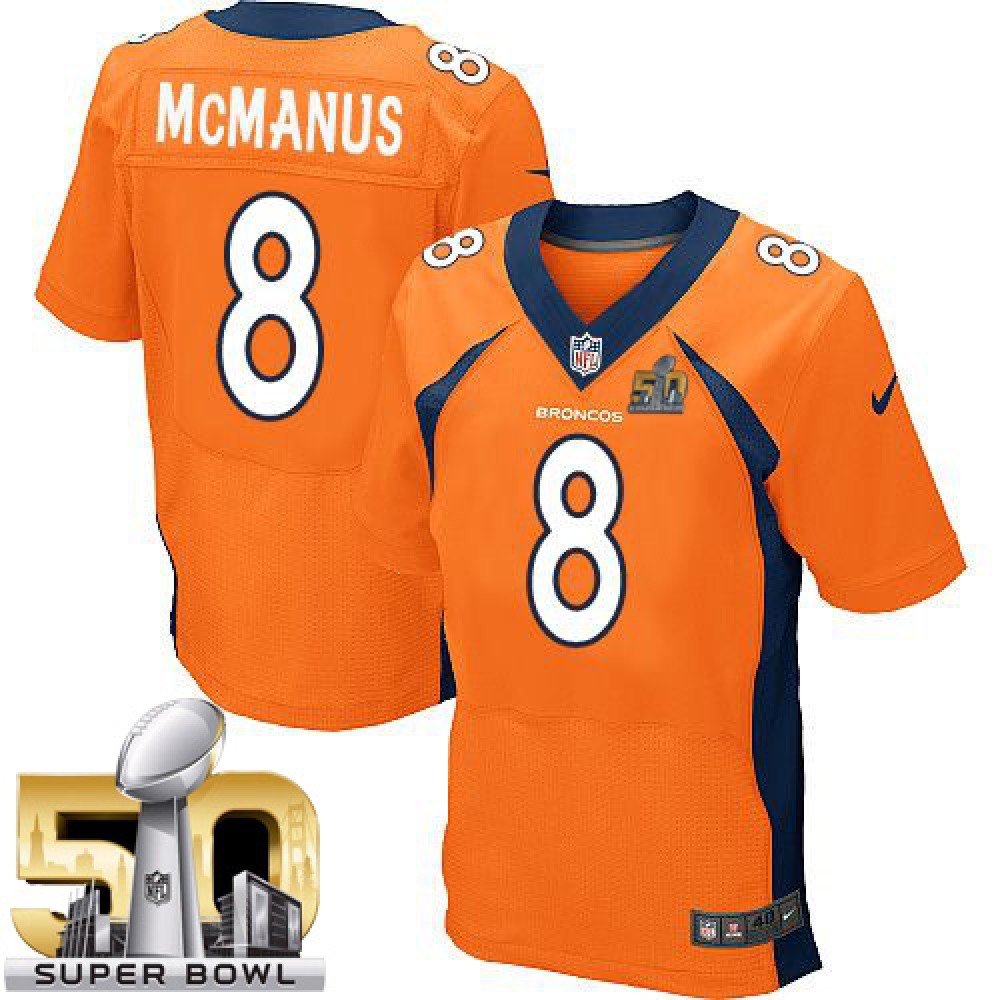 Broncos #8 Brandon McManus Orange Team Color Super Bowl 50 Men's Stitched NFL New Elite Jersey