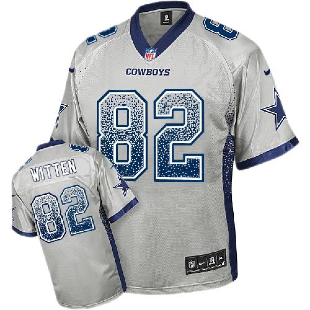 Cowboys #82 Jason Witten Grey Youth Stitched NFL Elite Drift Fashion Jersey