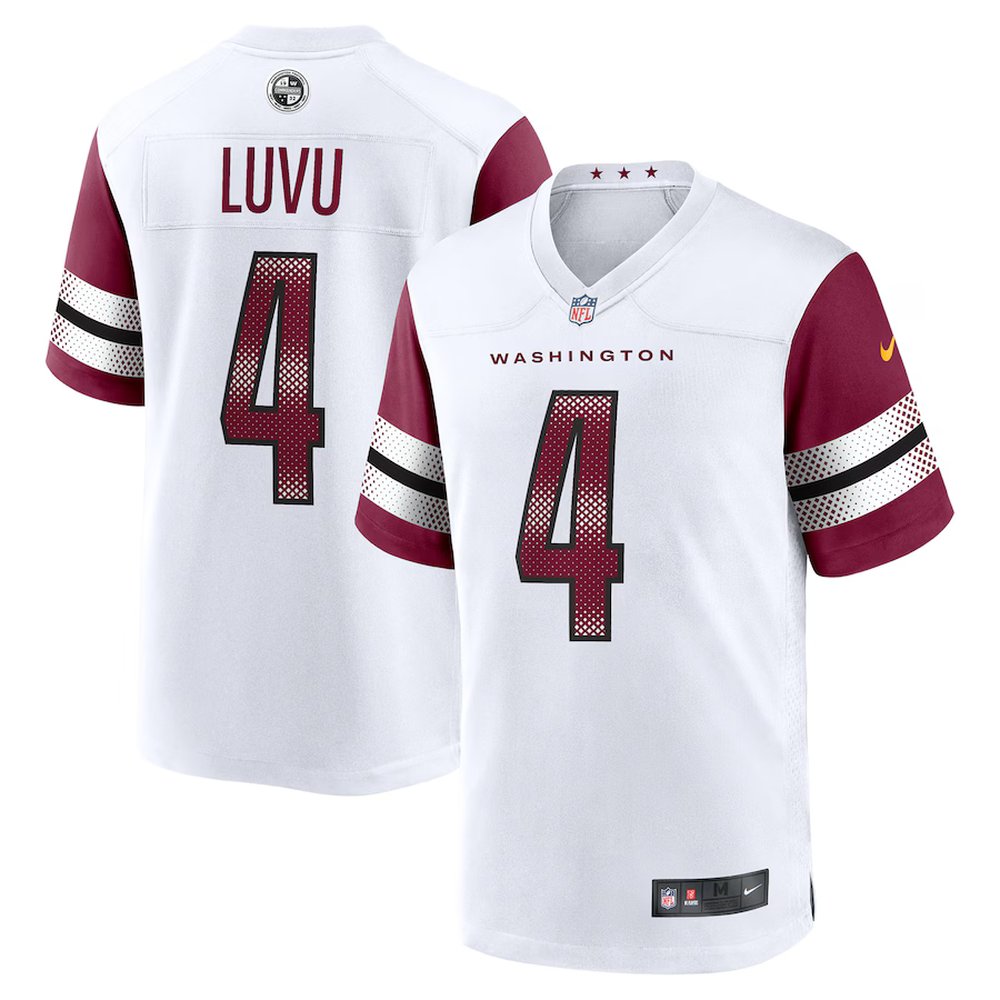 Youth Nike #4 Frankie Luvu White Washington Commanders Game Jersey