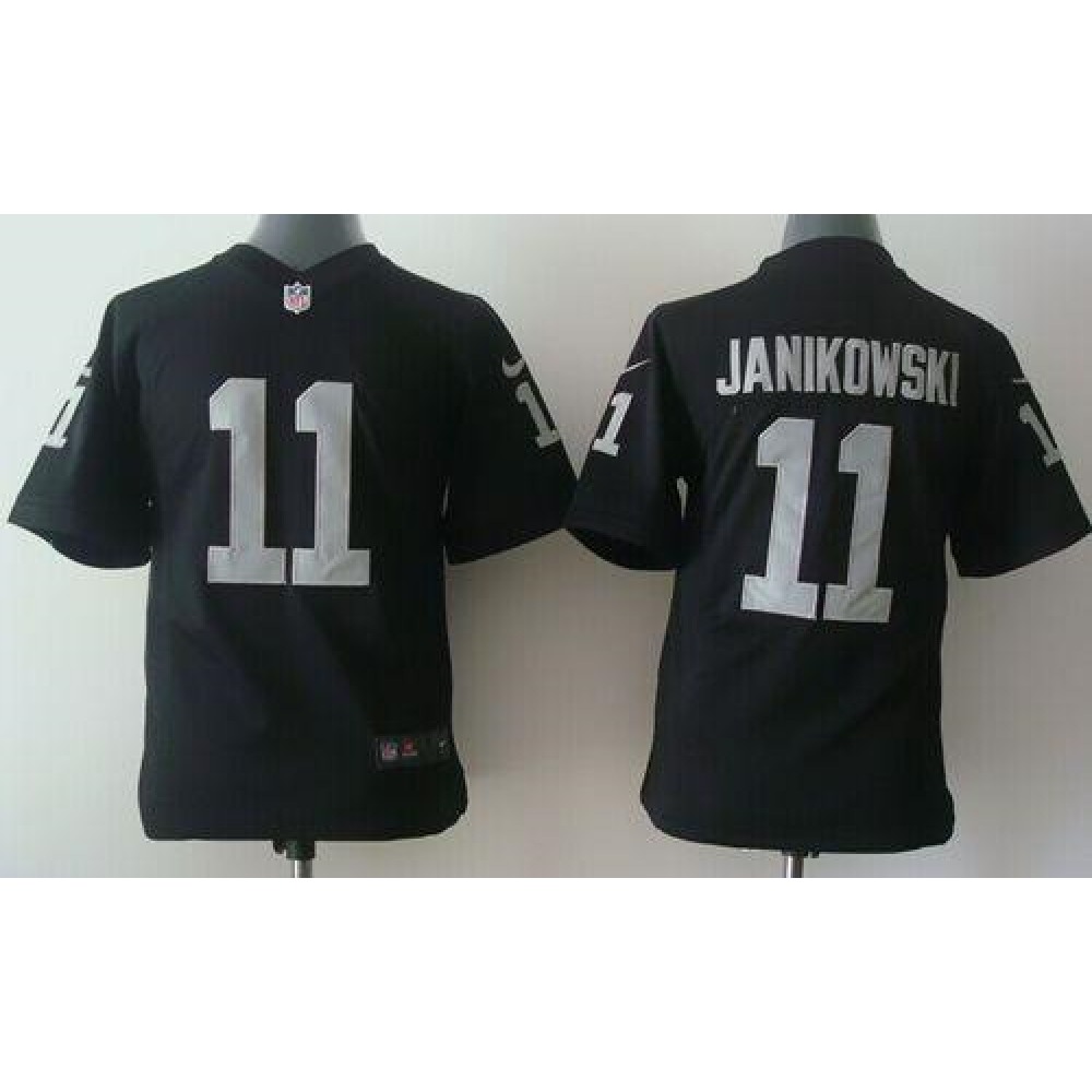 Raiders #11 Sebastian Janikowski Black Team Color Youth Stitched NFL Elite Jersey