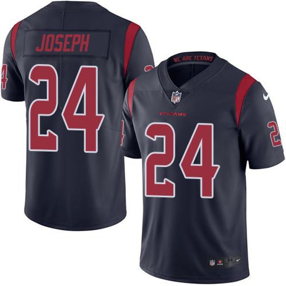 Texans #24 Johnathan Joseph Navy Blue Men's Stitched NFL Limited Rush Jersey