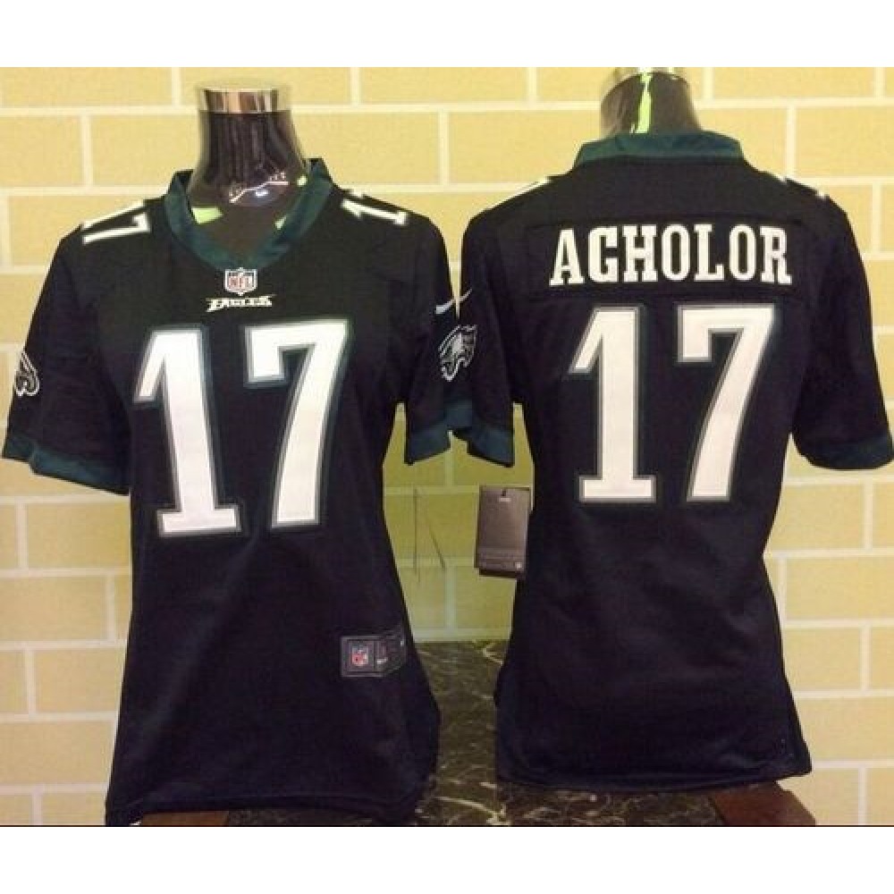Eagles #17 Nelson Agholor Black Alternate Women's Stitched NFL New Elite Jersey