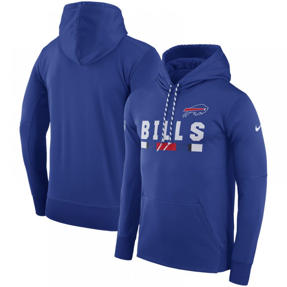 Men's Buffalo BillsRoyal Sideline Team Name Performance Pullover Hoodie
