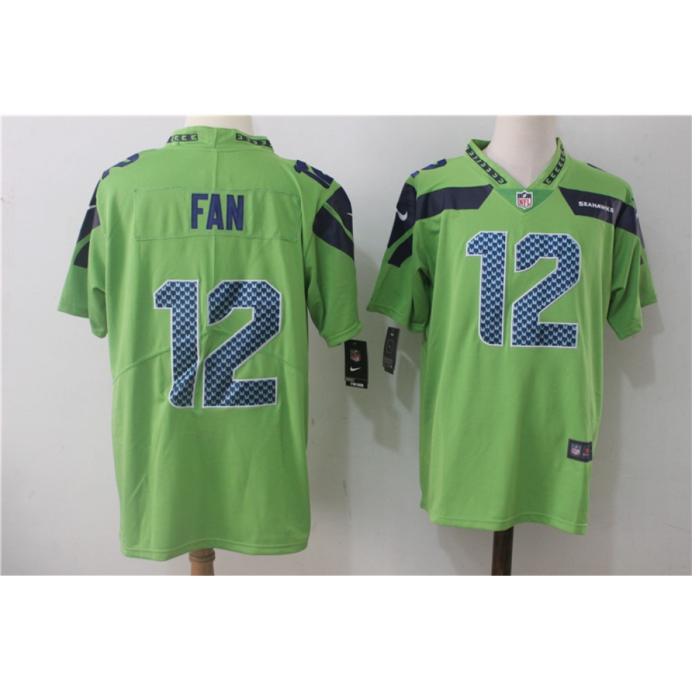 Men'sSeattle Seahawks #12 Fan Green Stitched NFL Vapor Untouchable Limited Jersey
