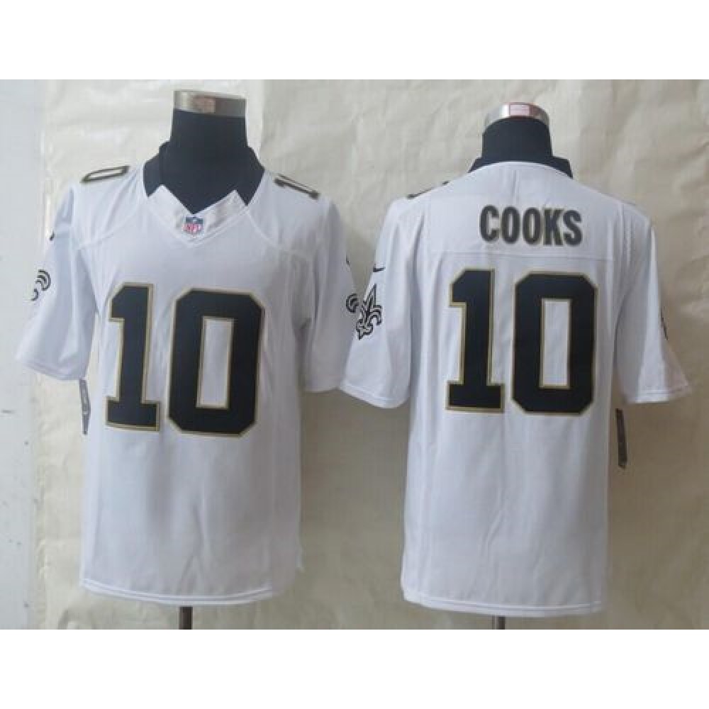 Saints #10 Brandin Cooks White Men's Stitched NFL Limited Jersey