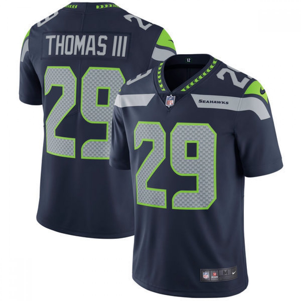 Men's Seattle Seahawks #29 Earl ThomasCollege Navy Vapor Untouchable Limited Stitched NFL Jersey
