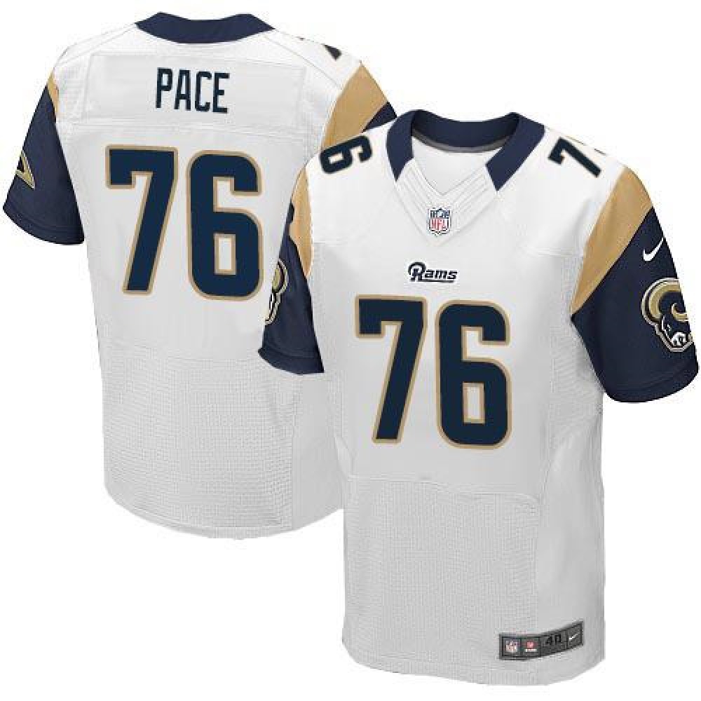 Rams #76 Orlando Pace White Men's Stitched NFL Elite Jersey