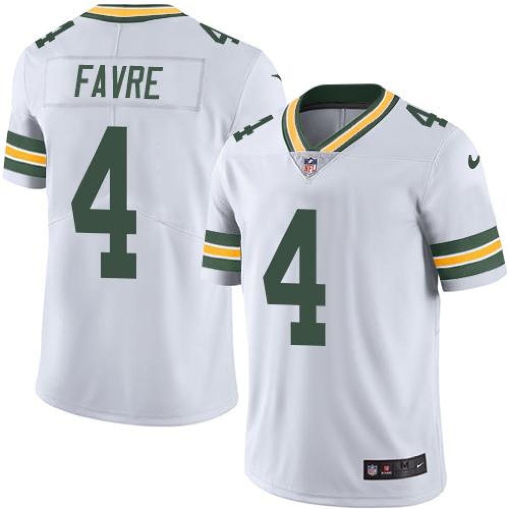 Packers #4 Brett Favre White Youth Stitched NFL Limited Rush Jersey