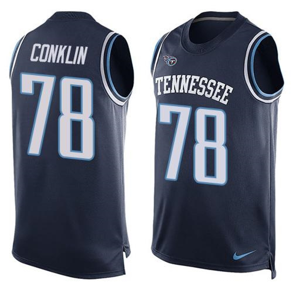 Titans #78 Jack Conklin Navy Blue Alternate Men's Stitched NFL Limited Tank Top Jersey