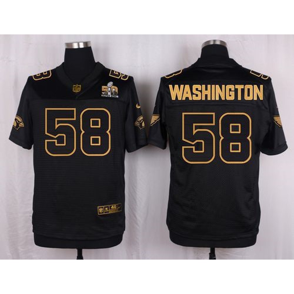 Cardinals #58 Daryl Washington Black Pro Line Gold Collection Men's Stitched NFL Elite Jersey