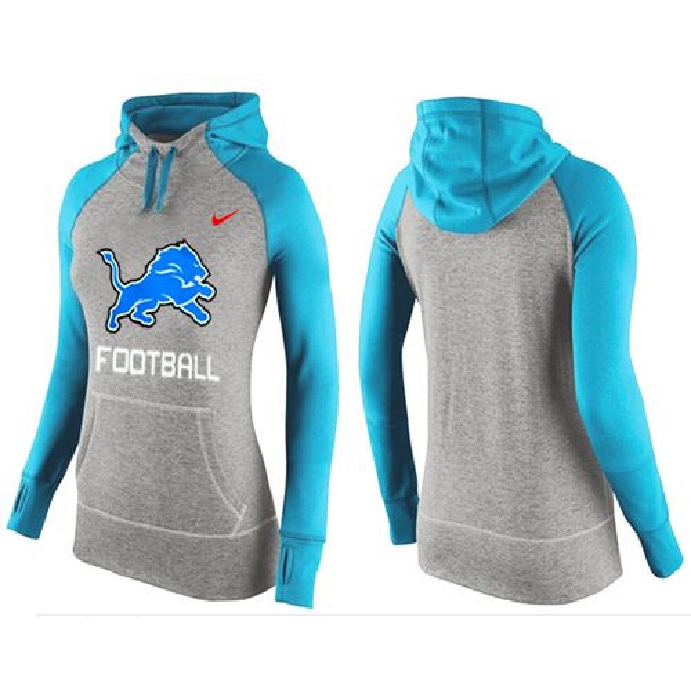 Women'sDetroit Lions Performance Hoodie Grey & Light Blue