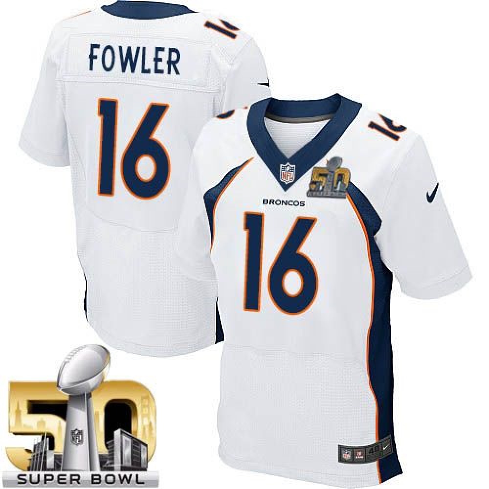 Broncos #16 Bennie Fowler White Super Bowl 50 Men's Stitched NFL New Elite Jersey