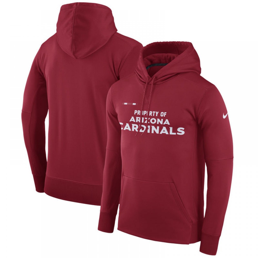 Men's Arizona CardinalsCardinal Sideline Property Of Performance Pullover Hoodie