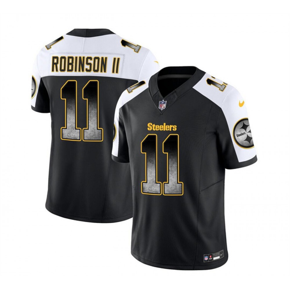 Men's Pittsburgh Steelers #11 Allen Robinson II Black/White 2023 F.U.S.E. Vapor Untouchable Limited Stitched Jersey