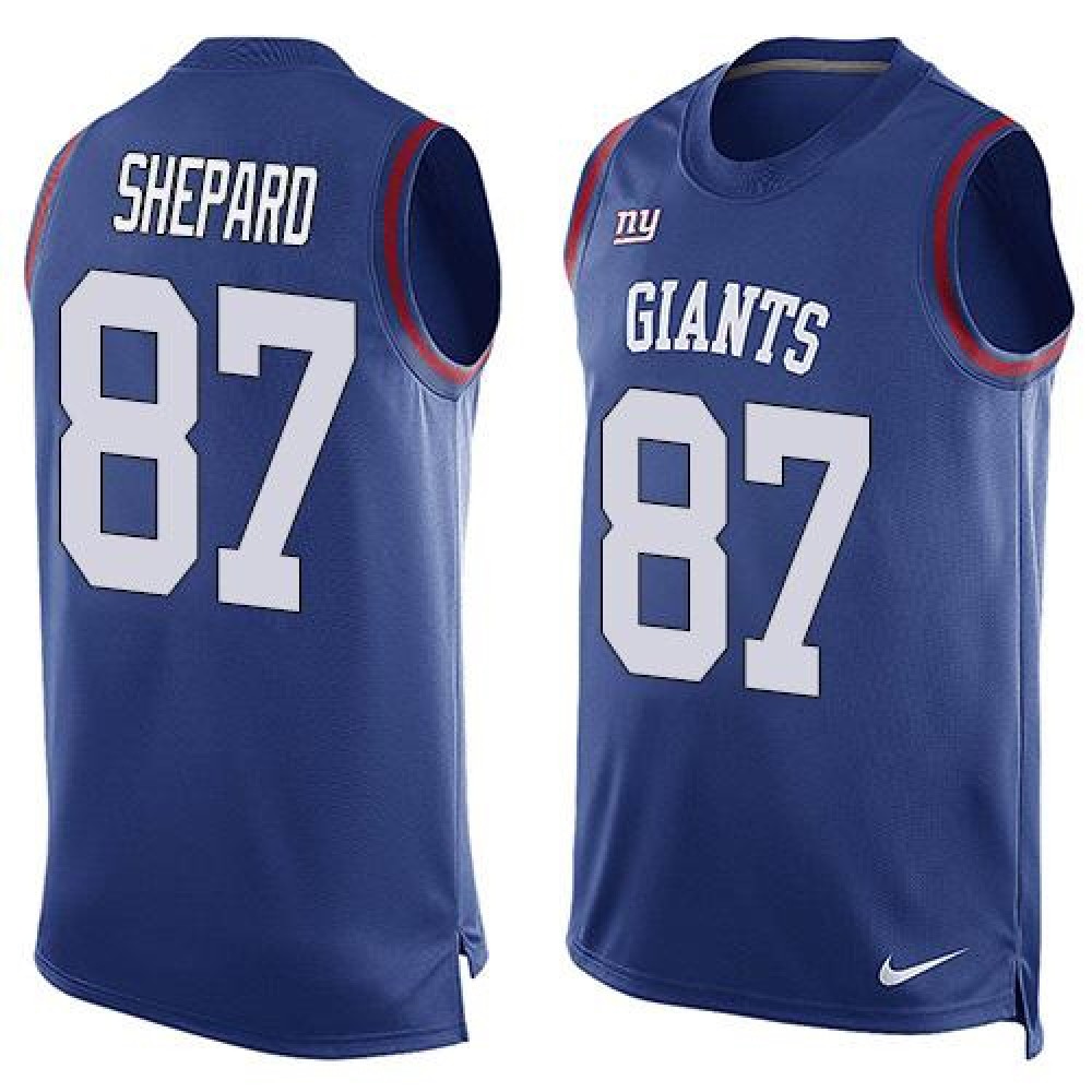 Giants #87 Sterling Shepard Royal Blue Team Color Men's Stitched NFL Limited Tank Top Jersey