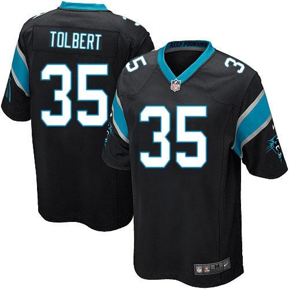 Panthers #35 Mike Tolbert Black Team Color Youth Stitched NFL Elite Jersey