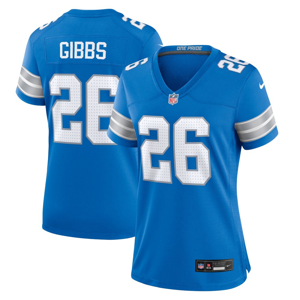 Women's Detroit Lions #26 Jahmyr GibbsBlue Game Jersey