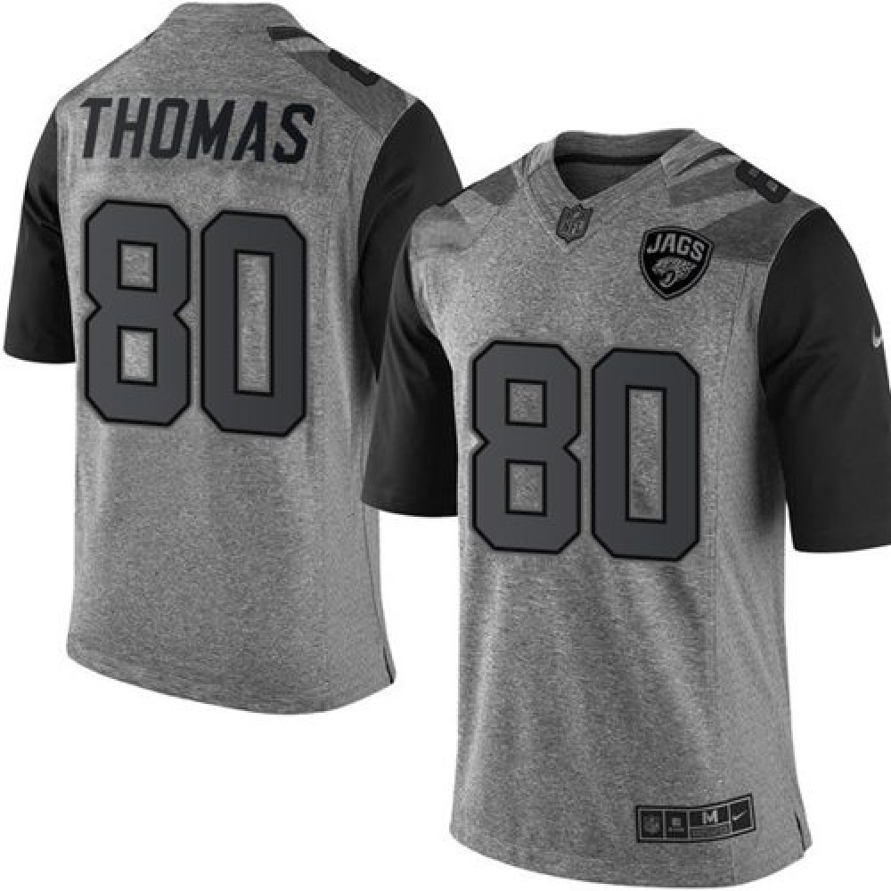 Jaguars #80 Julius Thomas Gray Men's Stitched NFL Limited Gridiron Gray Jersey