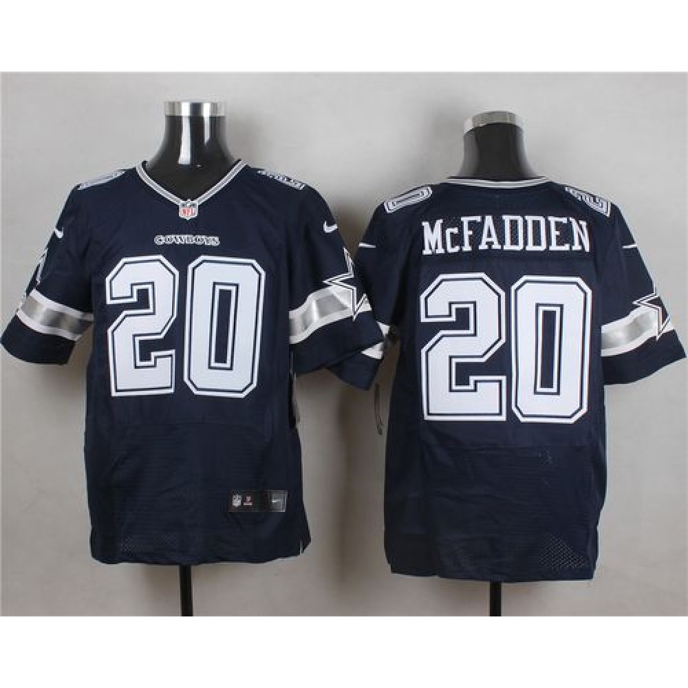 Cowboys #20 Darren McFadden Navy Blue Team Color Men's Stitched NFL Elite Jersey