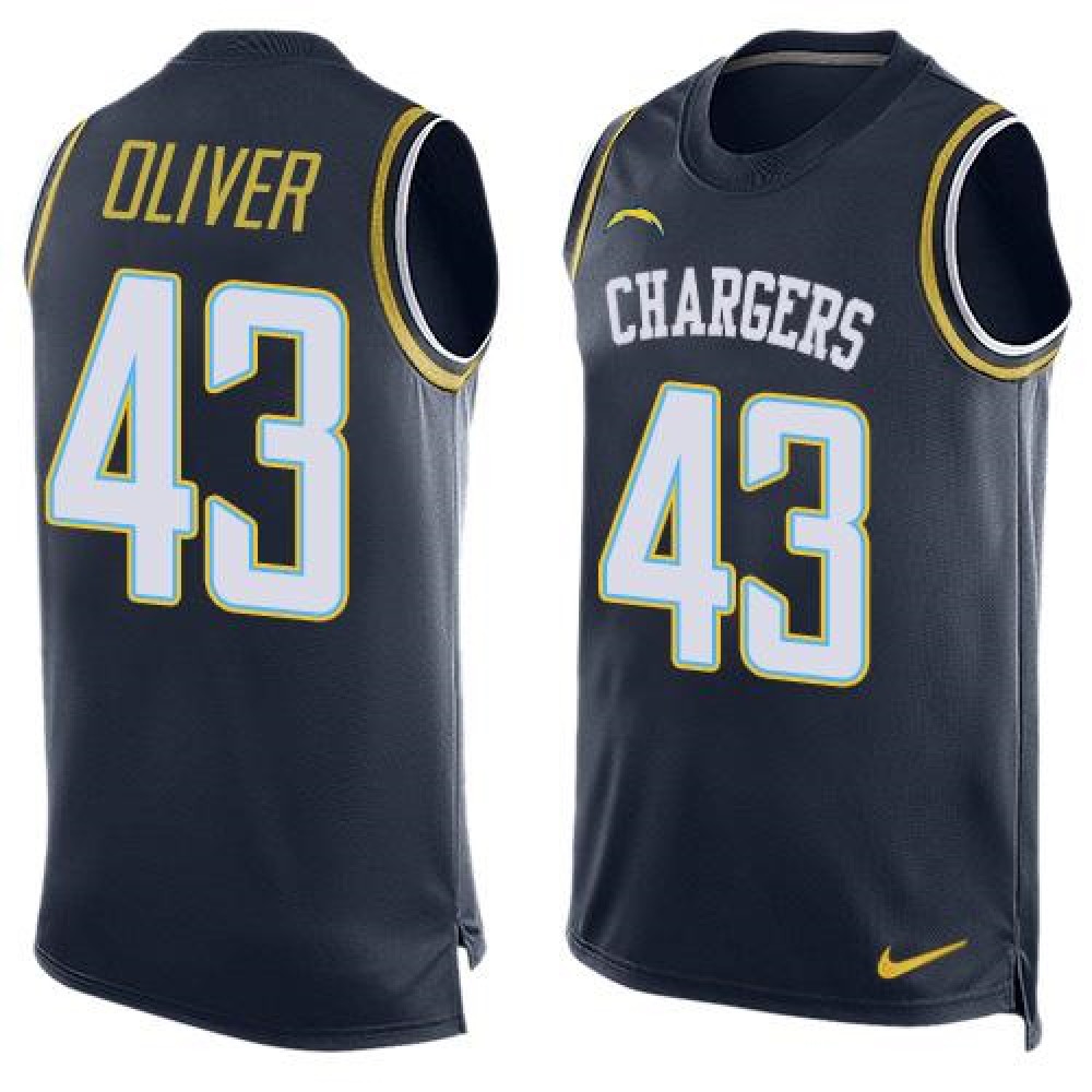 Chargers #43 Branden Oliver Navy Blue Team Color Men's Stitched NFL Limited Tank Top Jersey