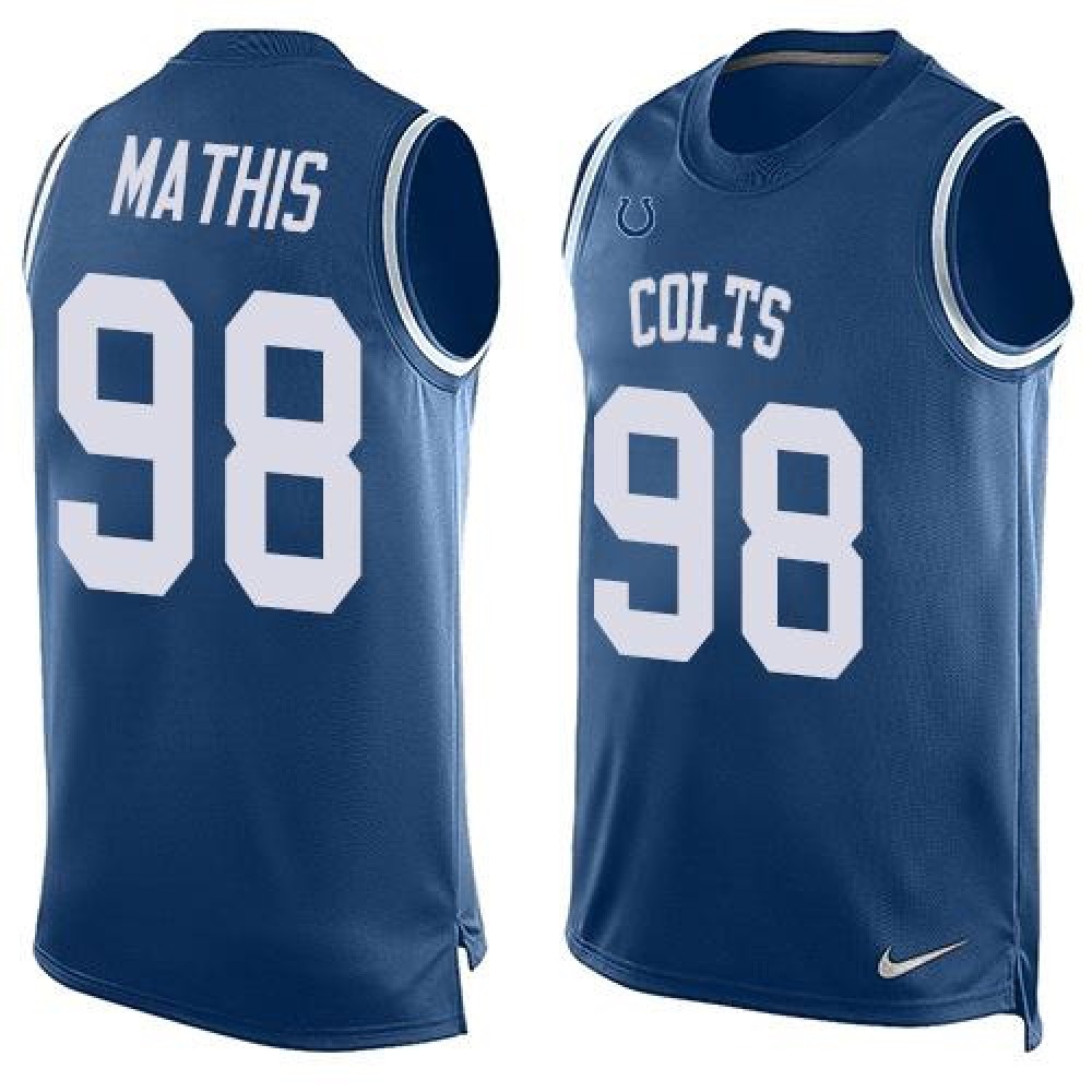 Colts #98 Robert Mathis Royal Blue Team Color Men's Stitched NFL Limited Tank Top Jersey